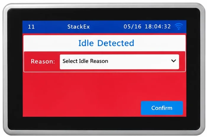 Idle detected screen with reason selection